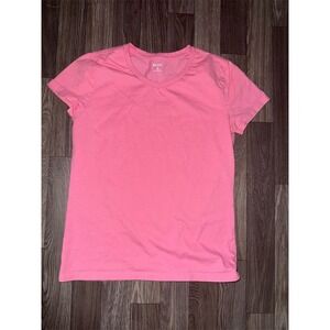 Vtg Fox racing‎ Girls Size 18 Pink V-Neck Short Sleeve T-Shirt preppy classic